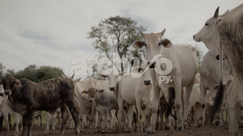 Grupo de vacas y terneros en el campo